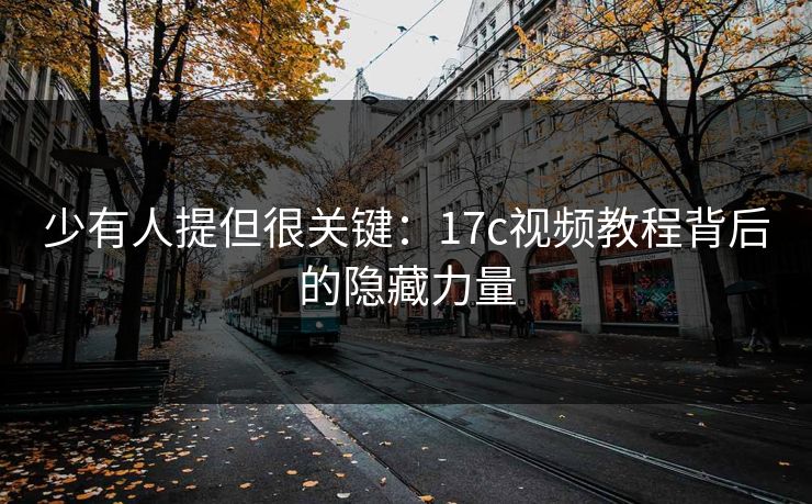 少有人提但很关键：17c视频教程背后的隐藏力量