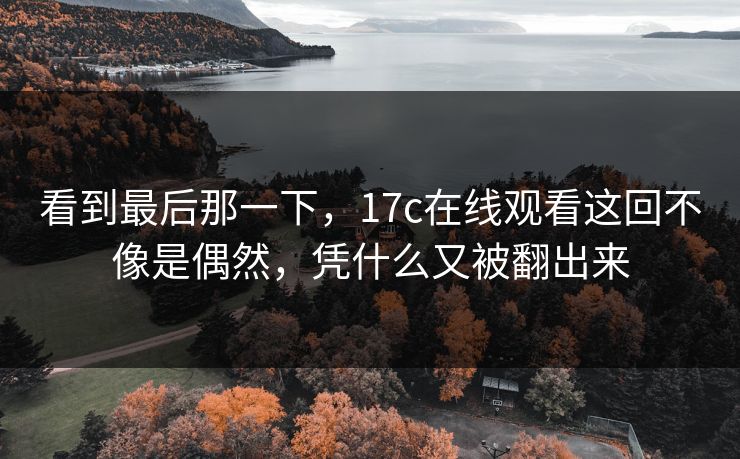看到最后那一下，17c在线观看这回不像是偶然，凭什么又被翻出来